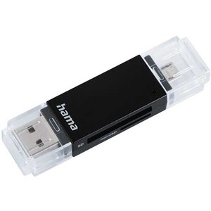 Cititor de carduri HAMA 181056, USB 2.0, SD/microSD, negru Cititor de carduri HAMA 181056, USB 2.0, SD/microSD, negru