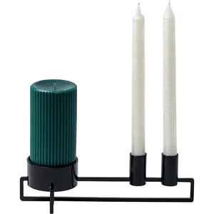 Suport lumanare Cross, 28 x 12 x 7.7 cm, negru lucios Suport lumanare Cross, 28 x 12 x 7.7 cm, negru lucios