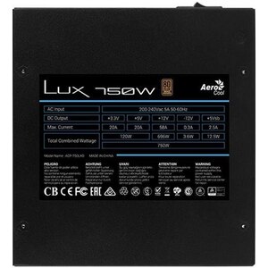 Sursa PC AEROCOOL Lux, 750W, 120mm, 80 Plus Bronze Sursa PC AEROCOOL Lux, 750W, 120mm, 80 Plus Bronze