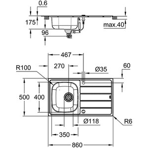Pachet chiuveta GROHE 31562SD1, 1 cuva, picurator reversibil, inox + baterie Bau 3, argintiu Pachet chiuveta GROHE 31562SD1, 1 cuva, picurator reversibil, inox + baterie Bau 3, argintiu