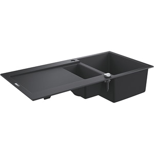 Chiuveta bucatarie GROHE K500 31646AP0, 1 1/2 cuve, picurator reversibil, compozit quartz, negru Chiuveta bucatarie GROHE K500 31646AP0, 1 1/2 cuve, picurator reversibil, compozit quartz, negru