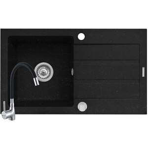 Pachet chiuveta PYRAMIS Altexia Flex, 1 cuva, picurator reversibil, compozit granit + baterie 202100272, negru Pachet chiuveta PYRAMIS Altexia Flex, 1 cuva, picurator reversibil, compozit granit + baterie 202100272, negru