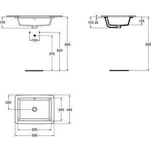 Chiuveta baie IDEAL STANDARD Strada K077901, montare sub blat, 59.5 x 43.5 cm, alb Chiuveta baie IDEAL STANDARD Strada K077901, montare sub blat, 59.5 x 43.5 cm, alb