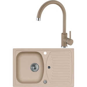 Pachet chiuveta ALVEUS Mambo 30G55, 1 cuva, picurator reversibil, compozit granit + Baterie Kati G55, bej Pachet chiuveta ALVEUS Mambo 30G55, 1 cuva, picurator reversibil, compozit granit + Baterie Kati G55, bej