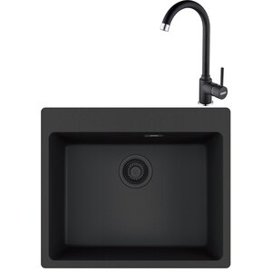 Pachet chiuveta FRANKE MRG 610-54, 1 cuva, granit, baterie Pola, negru Pachet chiuveta FRANKE MRG 610-54, 1 cuva, granit, baterie Pola, negru