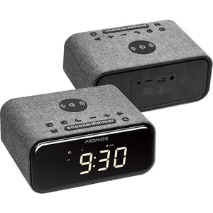 Radio cu ceas PROMATE Cayam, Bluetooth, AM/FM, Incarcare Wireless, negru Radio cu ceas PROMATE Cayam, Bluetooth, AM/FM, Incarcare Wireless, negru