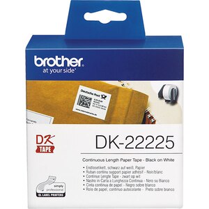 Banda etichete BROTHER DK-22225, 38 mm, 30,48 m, Negru pe Alb Banda etichete BROTHER DK-22225, 38 mm, 30,48 m, Negru pe Alb