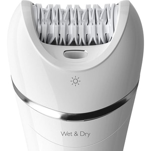 Epilator PHILIPS Series 8000 BRE710/00, 32 pensete, 2 viteze, 5 accesorii, Wet&Dry, acumulator, alb Epilator PHILIPS Series 8000 BRE710/00, 32 pensete, 2 viteze, 5 accesorii, Wet&Dry, acumulator, alb