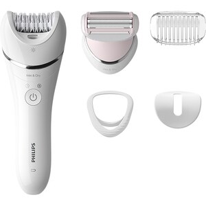 Epilator PHILIPS Series 8000 BRE710/00, 32 pensete, 2 viteze, 5 accesorii, Wet&Dry, acumulator, alb Epilator PHILIPS Series 8000 BRE710/00, 32 pensete, 2 viteze, 5 accesorii, Wet&Dry, acumulator, alb
