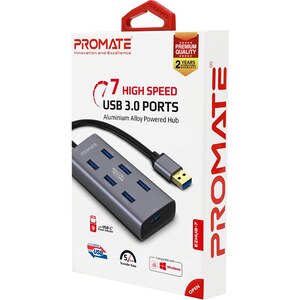 Hub USB Type-C PROMATE EzHub-7, USB 3.0, gri Hub USB Type-C PROMATE EzHub-7, USB 3.0, gri