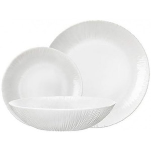 Set de masa BORMIOLI Coconut, 18 piese, opal, alb Set de masa BORMIOLI Coconut, 18 piese, opal, alb