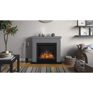 Semineu electric TAGU Frode Solid Grey, 1500W, Focar 3D, Telecomanda, gri Semineu electric TAGU Frode Solid Grey, 1500W, Focar 3D, Telecomanda, gri