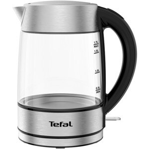 Fierbator apa TEFAL Glass KI772D38, 1.7l, 2200W, argintiu-negru Fierbator apa TEFAL Glass KI772D38, 1.7l, 2200W, argintiu-negru