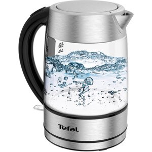 Fierbator apa TEFAL Glass KI772D38, 1.7l, 2200W, argintiu-negru Fierbator apa TEFAL Glass KI772D38, 1.7l, 2200W, argintiu-negru