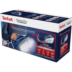 Fier de calcat TEFAL EasyGliss Plus FV5735E0, 2500W, 220g/min, 270ml, talpa Durilium AirGlide, albastru-alb Fier de calcat TEFAL EasyGliss Plus FV5735E0, 2500W, 220g/min, 270ml, talpa Durilium AirGlide, albastru-alb