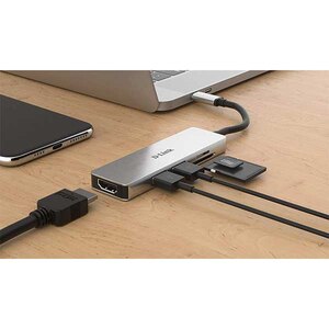 Hub USB Type-C D-LINK DUB-M530, USB 3.0, HDMI, SD/microSD, gri Hub USB Type-C D-LINK DUB-M530, USB 3.0, HDMI, SD/microSD, gri