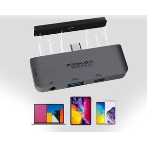 Hub USB PROMATE Padhub-Pro PD100W, USB 3.0, HDMI, Jack 3.5 mm, gri Hub USB PROMATE Padhub-Pro PD100W, USB 3.0, HDMI, Jack 3.5 mm, gri