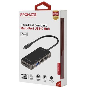 Hub USB Type-C 7in1 PROMATE PrimeHub-Lite, USB 3.0, HDMI, SD/MicroSD, negru Hub USB Type-C 7in1 PROMATE PrimeHub-Lite, USB 3.0, HDMI, SD/MicroSD, negru