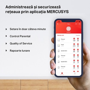 Sistem Wi-Fi Mesh MERCUSYS Halo H50G AC1900, Dual-Band 600 + 1300 Mbps, 3 buc, alb Sistem Wi-Fi Mesh MERCUSYS Halo H50G AC1900, Dual-Band 600 + 1300 Mbps, 3 buc, alb