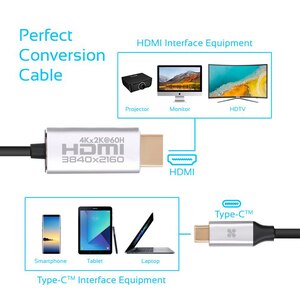 Cablu HDMI - USB Type-C PROMATE HDLink-60H, 1.5m, negru-argintiu Cablu HDMI - USB Type-C PROMATE HDLink-60H, 1.5m, negru-argintiu