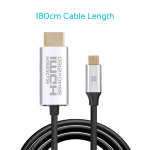 Cablu HDMI - USB Type-C PROMATE HDLink-60H, 1.5m, negru-argintiu Cablu HDMI - USB Type-C PROMATE HDLink-60H, 1.5m, negru-argintiu