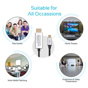 Cablu HDMI - USB Type-C PROMATE HDLink-60H, 1.5m, negru-argintiu Cablu HDMI - USB Type-C PROMATE HDLink-60H, 1.5m, negru-argintiu
