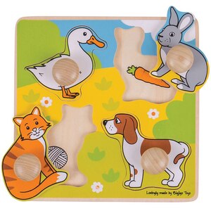 Puzzle BIGJIGS Animale de companie BJ224, 12 luni+, 4 piese Puzzle BIGJIGS Animale de companie BJ224, 12 luni+, 4 piese