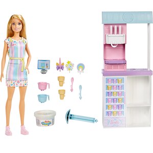 Papusa BARBIE Magazinul de inghetata MTHCN46O, 3 ani+, multicolor Papusa BARBIE Magazinul de inghetata MTHCN46O, 3 ani+, multicolor