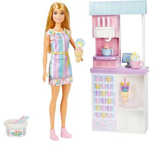 Papusa BARBIE Magazinul de inghetata MTHCN46O, 3 ani+, multicolor Papusa BARBIE Magazinul de inghetata MTHCN46O, 3 ani+, multicolor