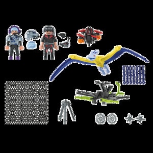 Set figurine PLAYMOBIL Dino Rise - Pteranodon Lovitura dronei PM70628, 5 ani+, multicolor Set figurine PLAYMOBIL Dino Rise - Pteranodon Lovitura dronei PM70628, 5 ani+, multicolor