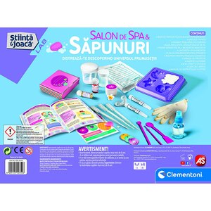 Joc creativ CLEMENTONI Stiinta si joaca - SPA si Sapunuri aromate 1026-50350, 8 ani+, multicolor Joc creativ CLEMENTONI Stiinta si joaca - SPA si Sapunuri aromate 1026-50350, 8 ani+, multicolor