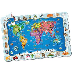 Puzzle THE LEARNING JOURNEY Harta Lumii TLJ600047, 3 ani+, 50 piese Puzzle THE LEARNING JOURNEY Harta Lumii TLJ600047, 3 ani+, 50 piese