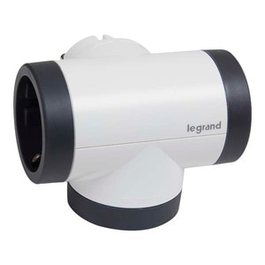 Adaptor priza LEGRAND L694521, 3 prize, alb-gri inchis Adaptor priza LEGRAND L694521, 3 prize, alb-gri inchis