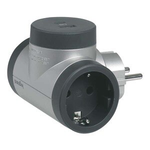 Adaptor priza LEGRAND L694524, 2 prize, 2 x USB, gri inchis Adaptor priza LEGRAND L694524, 2 prize, 2 x USB, gri inchis