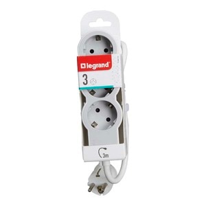 Prelungitor cu protectie LEGRAND L694559, 3 prize, 3m, alb-gri deschis Prelungitor cu protectie LEGRAND L694559, 3 prize, 3m, alb-gri deschis