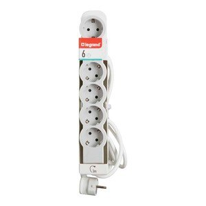 Prelungitor cu protectie LEGRAND L694565, 6 prize, 3m, alb-gri deschis Prelungitor cu protectie LEGRAND L694565, 6 prize, 3m, alb-gri deschis