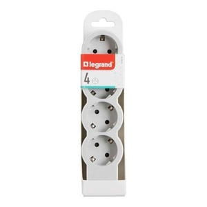 Multipriza LEGRAND L694575, 4 prize, alb-gri deschis Multipriza LEGRAND L694575, 4 prize, alb-gri deschis