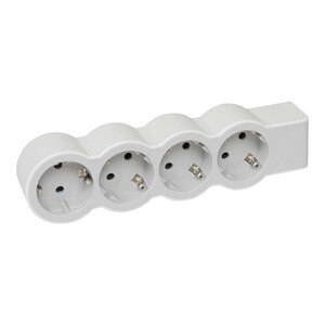 Multipriza LEGRAND L694575, 4 prize, alb-gri deschis Multipriza LEGRAND L694575, 4 prize, alb-gri deschis