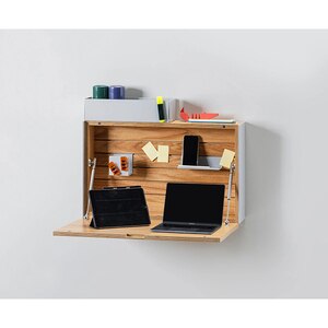 Birou de perete Unfold, 72 x 15 x 53 cm, maro deschis-gri Birou de perete Unfold, 72 x 15 x 53 cm, maro deschis-gri