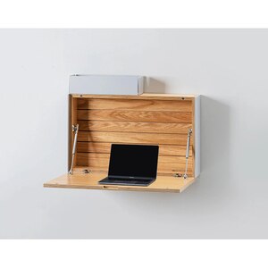 Birou de perete Unfold, 72 x 15 x 53 cm, maro deschis-gri Birou de perete Unfold, 72 x 15 x 53 cm, maro deschis-gri
