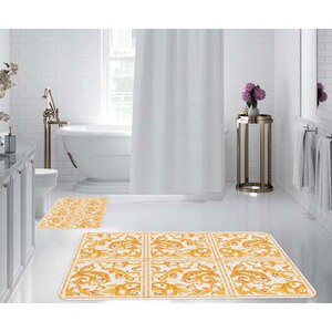 Set 2 covorase baie Retro, 70 x 100 cm, 50 x 70 cm, galben Set 2 covorase baie Retro, 70 x 100 cm, 50 x 70 cm, galben