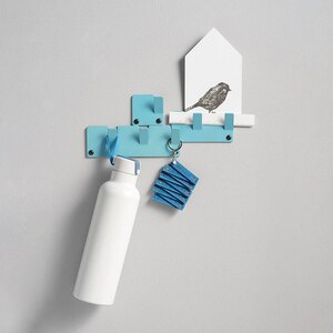 Cuier perete TETRIS, 17 cm, bleu, 3 piese Cuier perete TETRIS, 17 cm, bleu, 3 piese