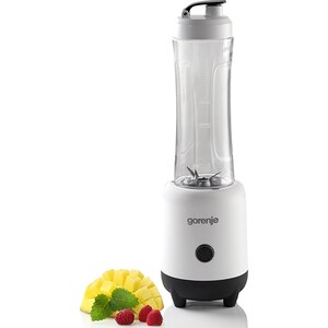 Mini blender GORENJE BSM600LBW, 0.6l, 300W, 1 treapta viteza, alb-negru Mini blender GORENJE BSM600LBW, 0.6l, 300W, 1 treapta viteza, alb-negru