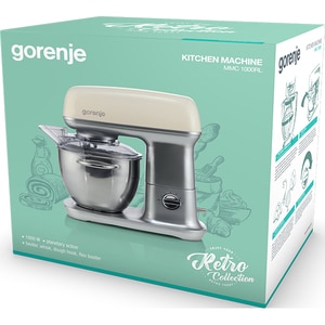 Robot de bucatarie GORENJE Retro Colection MMC1000RL, vas 4.5l, 1000W, 7 trepte viteza, argintiu-crem Robot de bucatarie GORENJE Retro Colection MMC1000RL, vas 4.5l, 1000W, 7 trepte viteza, argintiu-crem