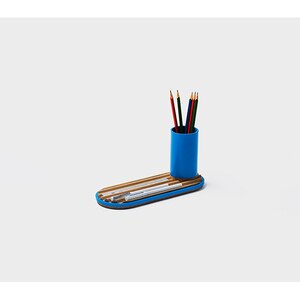 Suport instrumente de scris SPIN Ridge, metal-lemn, albastru Suport instrumente de scris SPIN Ridge, metal-lemn, albastru