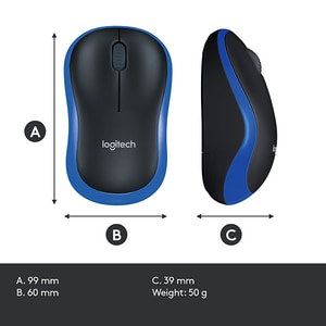 Mouse Wireless LOGITECH M185, 1000 dpi, albastru Mouse Wireless LOGITECH M185, 1000 dpi, albastru