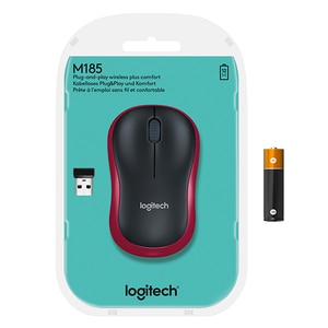 Mouse Wireless LOGITECH M185, 1000 dpi, rosu Mouse Wireless LOGITECH M185, 1000 dpi, rosu