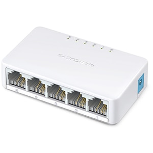 Switch MERCUSYS MS105, 5 porturi Fast Ethernet, alb Switch MERCUSYS MS105, 5 porturi Fast Ethernet, alb