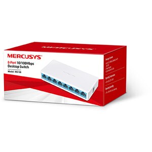 Switch MERCUSYS MS108, 8 porturi Fast Ethernet, alb Switch MERCUSYS MS108, 8 porturi Fast Ethernet, alb