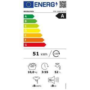 Masina de spalat rufe frontala WHIRLPOOL FFB 10469 BV EE, Steam, 6th Sense, 10 kg, 1400 rpm, Clasa A, alb Masina de spalat rufe frontala WHIRLPOOL FFB 10469 BV EE, Steam, 6th Sense, 10 kg, 1400 rpm, Clasa A, alb